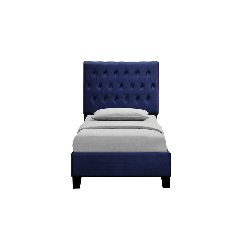 Lit tapissier, Blue, Simple