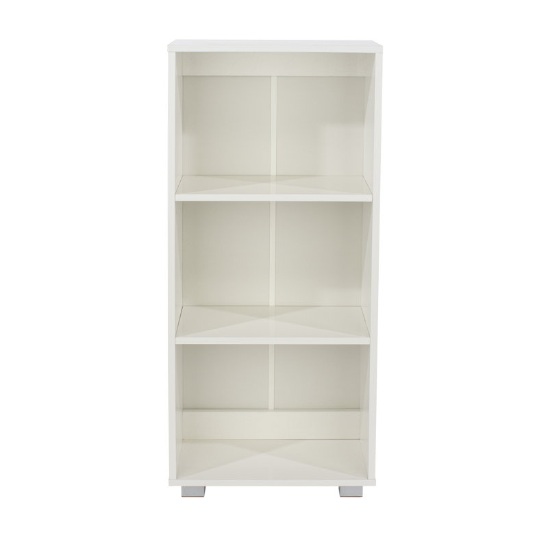 Domonkos low narrow 3 shelf bookcase