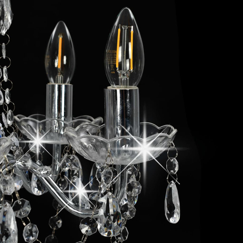 Alta 5 - Light Silver Chandelier Pendant, Silver/Transparent
