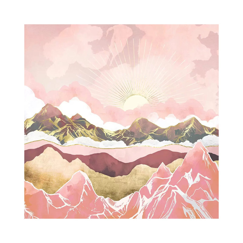 Blush Summer Sunrise - impression d'art graphique, Aucun mat, Toile tendue, H 12 po x l 12 po x P 1,5 po
