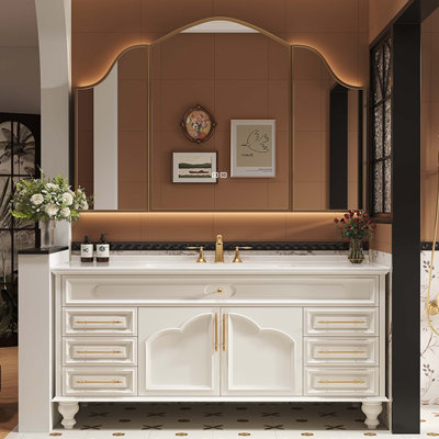 French style retro modern bathroom cabinet