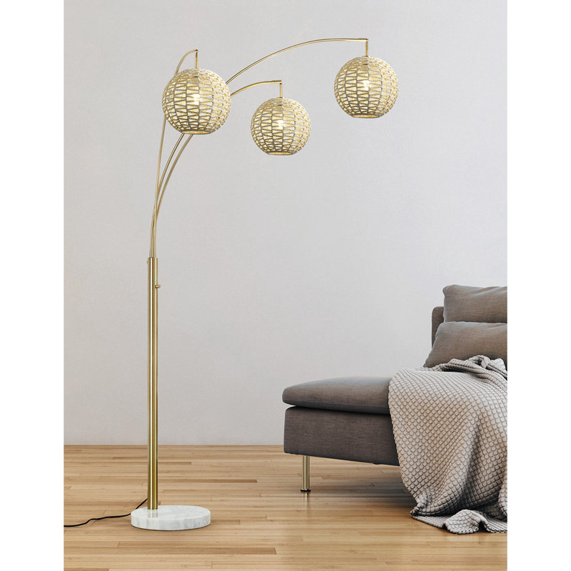 Bashkim 83'' Tree Floor Lamp, Brushed Brass