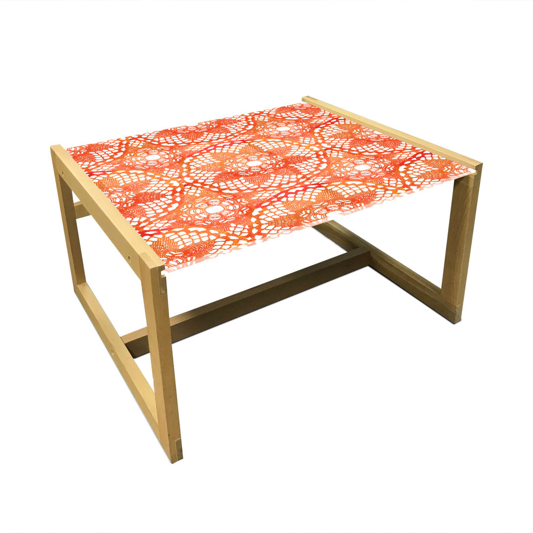 Couchtisch, Floral Deckchen artige Ornament, Volk, Vermilion Burnt Orange