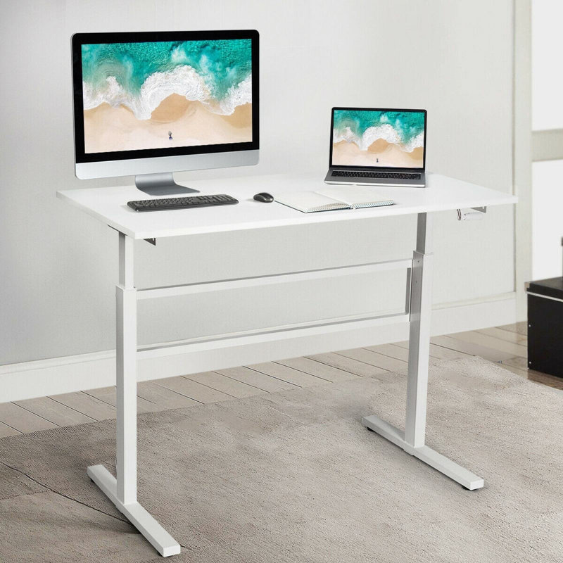 Bureau debout à hauteur ajustable Beauton, Blanc