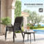 Ensemble de 4 chaises de jardin d'extérieur empilables, noires-1038377566