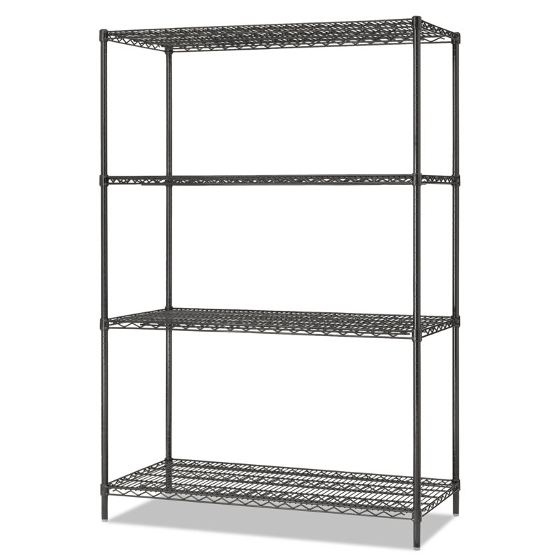 Black Anthracite Adjustable 4-Shelf Metal Storage Unit