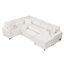 Divan-lit modulaire avec canapé-lit de rangement de 112,2 po avec repose-pieds avec rangement, trois coussins et dispositifs de charge pour le salon, crème