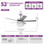 Ventilateur de plafond 52 pales 52 "avec télécommande et éclairage inclus Atos