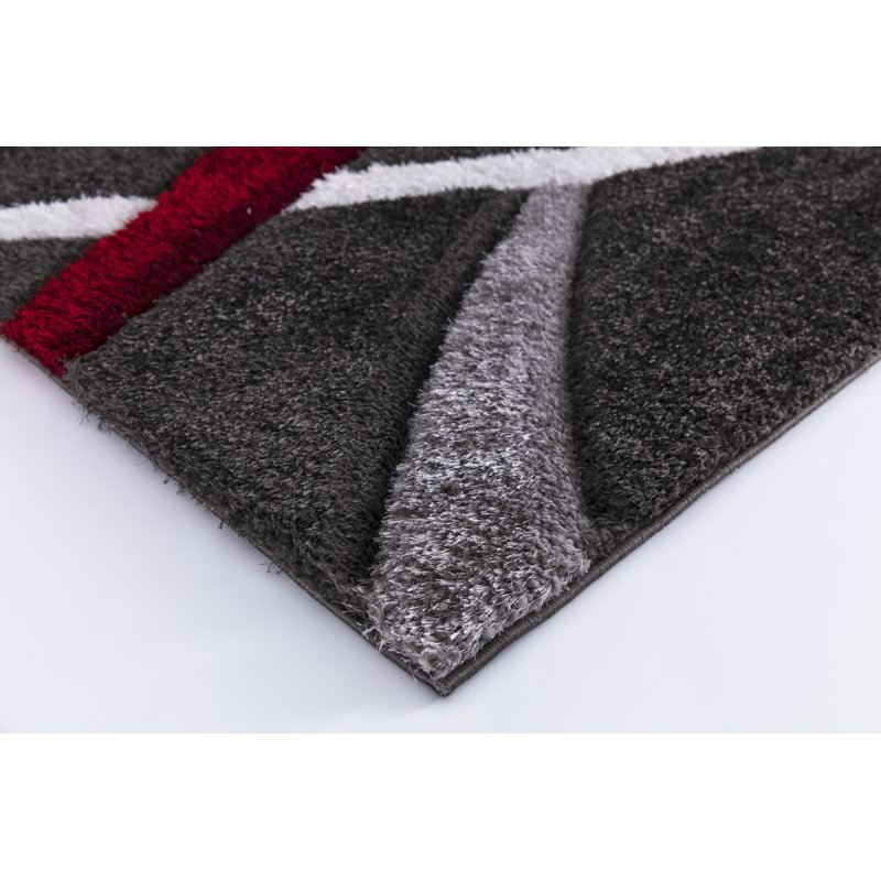 Tapis gris à poils longs Ardenti, Rectangle 5 pi 3 po x 7 pi 7 po