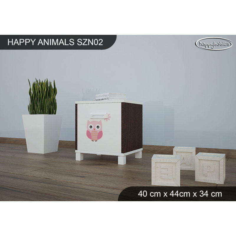Nightstand, White/Chestnut