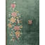Small Size Wool Pile Green Color Antique Floral Chinese Deco Throw Rug