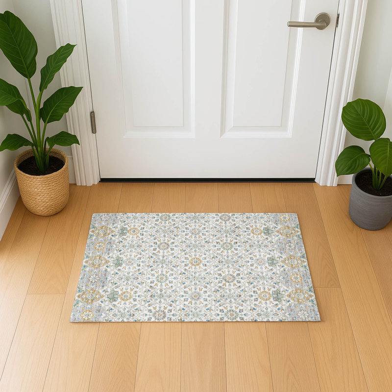 Premium Machine Washable Mayfield AMF2199 panel Rug, 1'8" x 2'6", Ivory