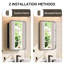 Armoire à pharmacie encastrée ou à surface en aluminium noir avec miroir et 3 tablettes réglables en verre-392937339