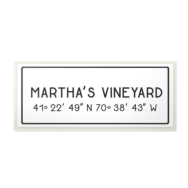 Martha's Vineyard par Daphne Polselli - impression d'art textuel, H 7 po x l 17 po, Plaque murale