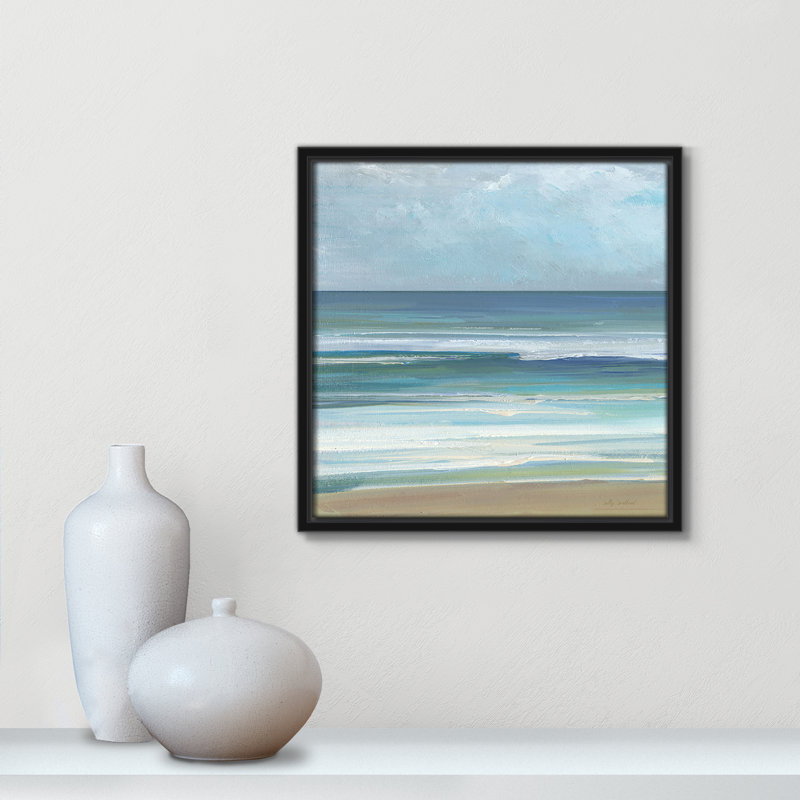 «Gentle Waves I» par Sally Swatland, Noir, H 13,5 po x l 13,5 po