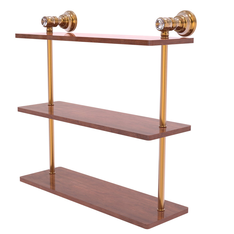 Tablette en bois massif à 3 niveaux Freyja, Bronze brossé, H 5,54 po x l 22 po x P 16 po