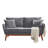 Linen Blend Mid-Century Modern Small Spaces Loveseat Two-Seater Sofa With Solid Wood Base-926006038