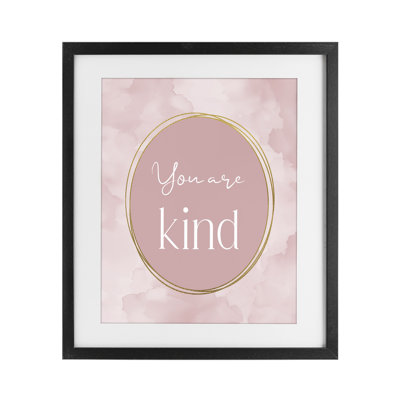 «Pink Golden Affirmation», reproduction d'art sous verre encadrée par Christine Simpson Art