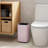 Metal Smal Bathroom Trash Can, 2.6 G/ 10 L, Waste Basket, Pink | Metal Casing, Waterproof, Sturdy and Drop-resistant, Open-Top, Non-Slip Base, for Bedroom, Living Room, Office, Bathroom