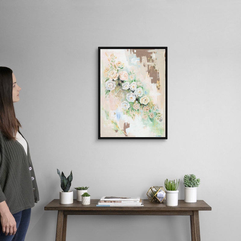 Fleurs printanières par Alana-imprimé sur toile, H 26 po x l 20 po x P 1,75 po, Toile avec cadre noir