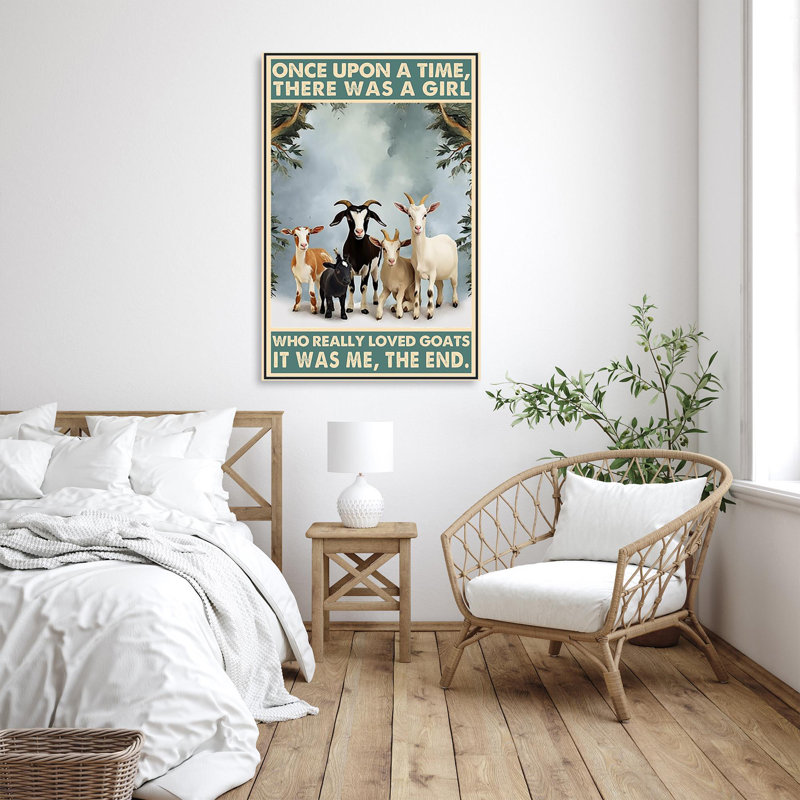 «Who Really Loved Goats», reproduction d'art rectangulaire sur toile tendue 1 - 1 pièce, H 14 po x l 11 po x P 1,25 po
