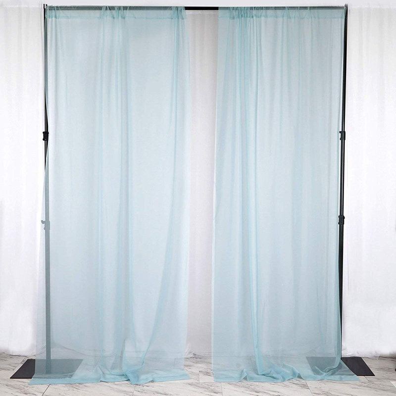 Brixon Sheer Curtain Single Panel, 56" W x 108" L, Ice Blue