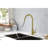 Pull Down Kitchen Faucet In Gold Stainless Steel - 360 Swiveling High Nozzle, Single Handle For Easy Adjustment Of Water Temperature And Flow, Corrosion Rust-, 15.96 In. Depth, 10.24 Width, 9.14-1421373395