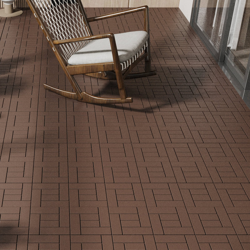 12 tuiles de terrasse en plastique imperméables 12 "X12" pour le patio (44 PCS), Brun