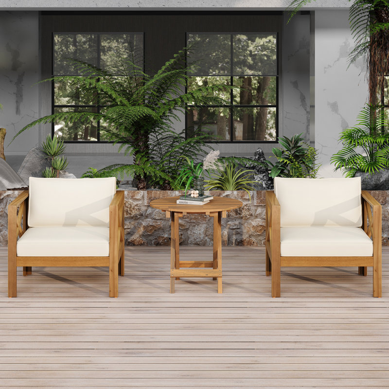 Patio Conversation Set, Beige 