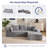 No Assembly Required Plush Corduroy Sofa, 2-Piece Sleeper Sofa with L-Shape Chaise-96825091-96229885