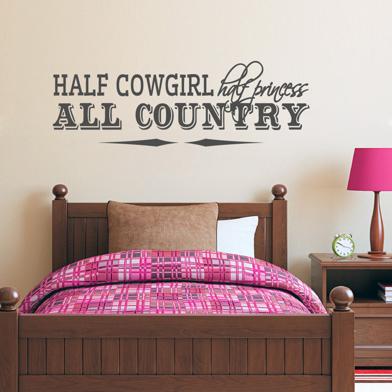 Décalcomanie murale semi cowgirl, Gris foncé