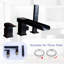 Robinet de baignoire romaine à cascade moderne avec douche à main - Robinet de baignoire à fixation sur le comptoir à poignée simple avec inverseur, laiton massif, noir mat