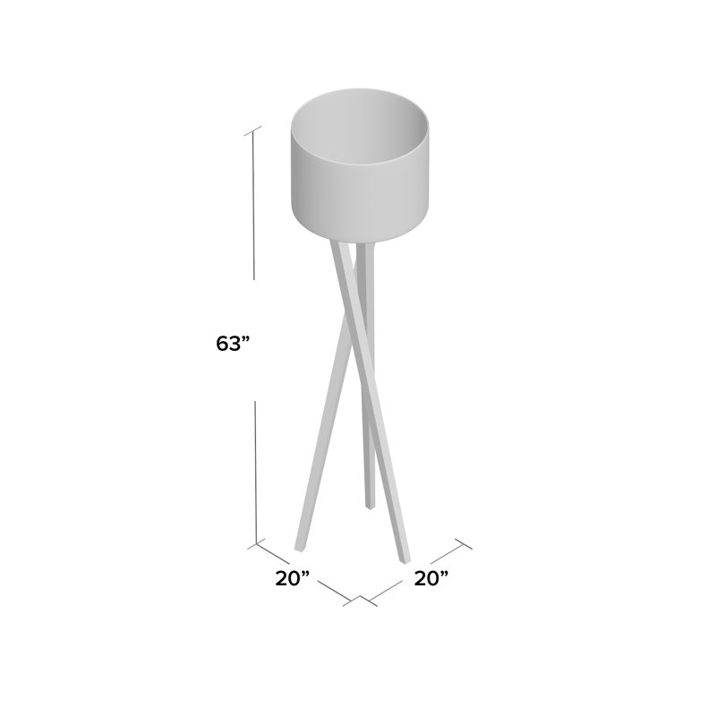 Harcourt 63'' White Textured Linen Shade Solid Wood Tripod Floor Lamp