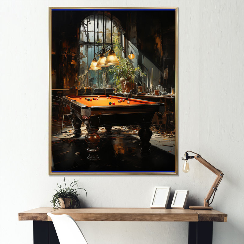 Curissa Billard Shadows In Motion I, reproduction d'art sur toile, H 20 po x l 12 po x P 1 po, Cadre flottant doré