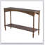 Console 47 x 14 x 30 po en bois brun rustique avec pieds en spirale tournés et tablette inférieure
