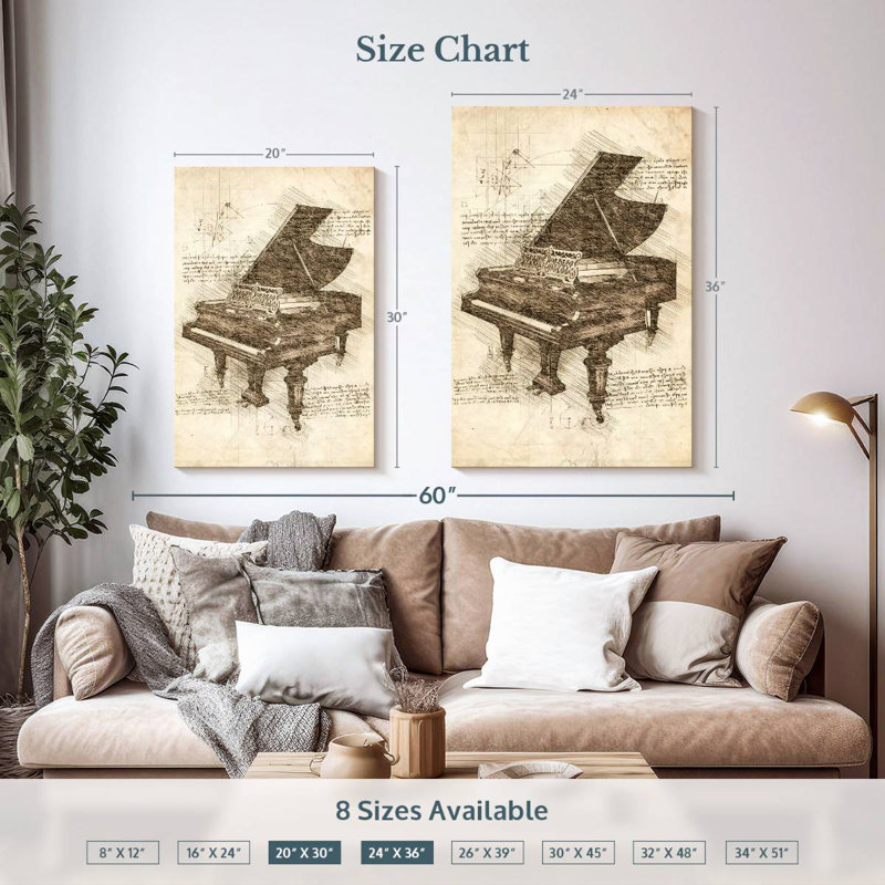 Vieux piano à queue Abarca, H 36 po x l 24 po