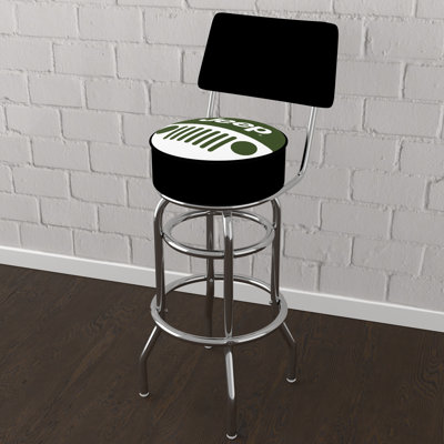 Swivel Upholstered Counter Stool with Metal Frame
