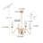4-Light Gold Candle-Style Chandelier with Clear Glass Shade for Dry Indoor