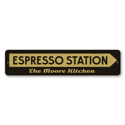 Plaque espresso personnalisée en aluminium