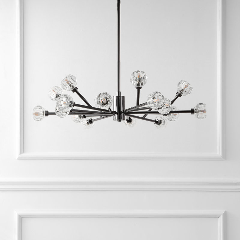 Elizabelle 18 - Light Crystal LED Chandelier, Black