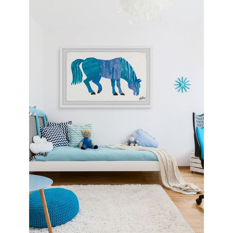 Vince Blue Horse - Painting, 20cm H x 30cm W
