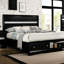 Grand lit en bois massif avec rangement noir, ensemble moderne Temptation Black