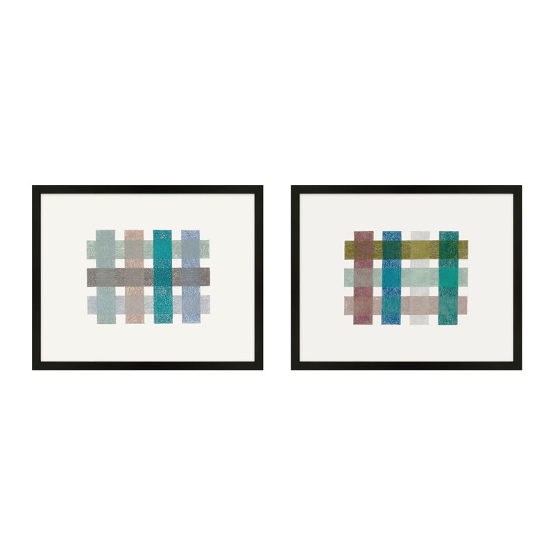 Gridlock Horizontal by Beth James, 20'' H x 50'' W x 1.25'' D, Black Framed