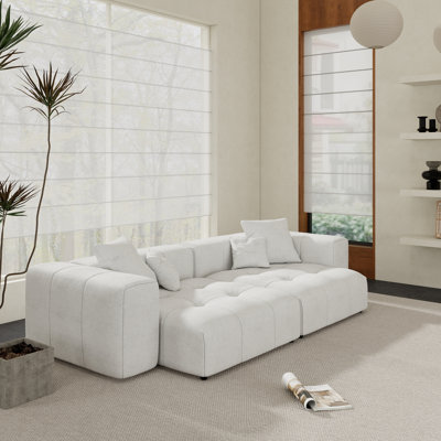 Canapé modulaire en tissu de lin 2 pièces Kay Crumley
