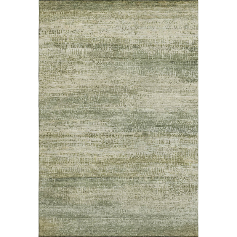 Premium Machine Washable Mayfield AMF2089 Abstract Rug, 2'6" x 3'10", Aloe
