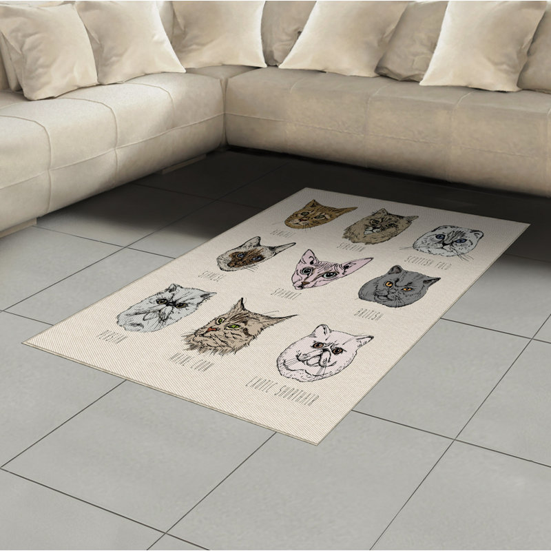 Indie High Density Long Fiber Poly Threads Decorative Area Rug Carpet, Rectangle 4' x 5'8"