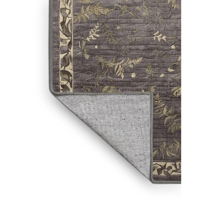 Machine Washable Gray Area Rug, Square 6'