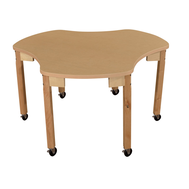Table d'activités Synergy Novelty, Bois franc avec roulettes verrouillables, H 16 po x l 44 po x P 48 po