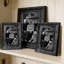 Cadre photo noir 3 pièces 5 po x 7 po avec support de table et crochets muraux noirs