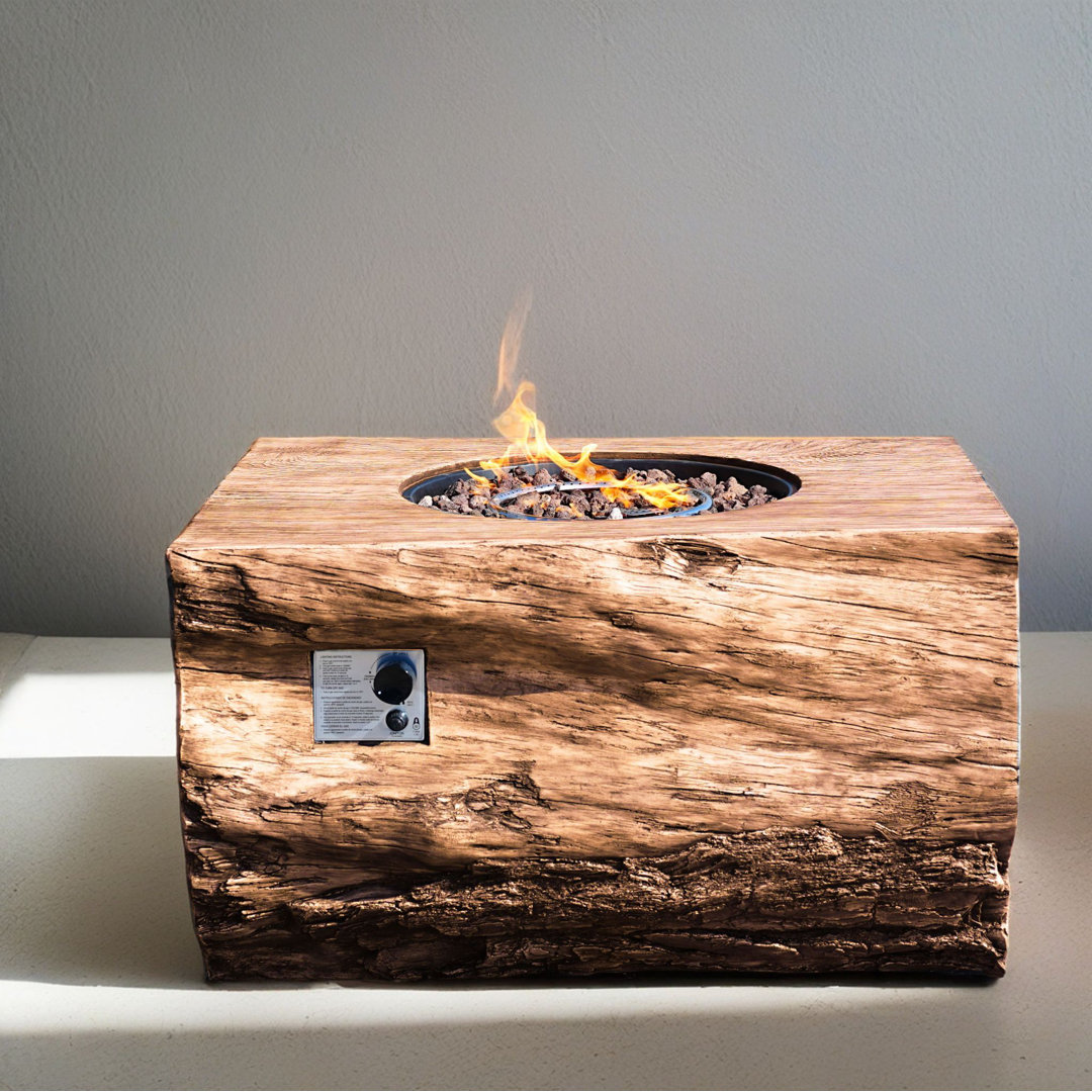 Dangelo 23.8'' H x 40'' W Propane Outdoor Fire Pit Table Direct Wicker